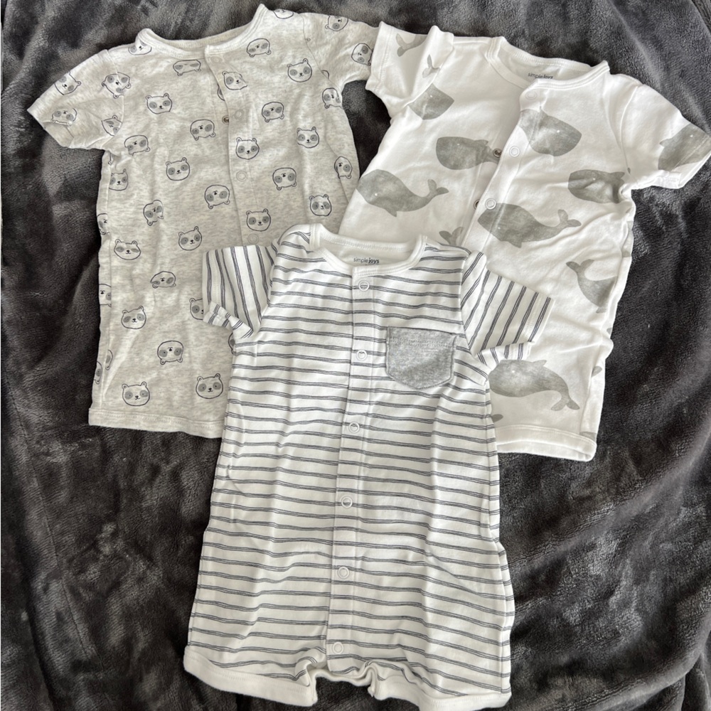 Simple Joys by Carter's Baby 3-Pack Snap-up Rompers NWOT